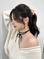 マウル 栄(MAEUL)&nbsp;長め前髪　顔まわりカット　夏のヘアアレンジ　縮毛矯正