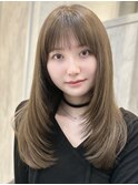 韓国風/レイヤー/小顔/前髪カット/髪質改善/グレージュ/透明感