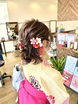 ヘアーデザイン シーベル(HAIR DESIGN SEA BELLE)&nbsp;ハーフアップウェーブヘア卒業式ヘアアレンジ