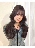 くびれヘアアプリコットオレンジ夏ハイライトカラーレイヤー