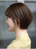 横浜西口切りっぱなしミニボブショートレイヤー前下がり前髪なし