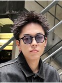 スパイキーショートツイストスパイラルパーマ短髪ツーブロック