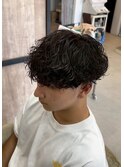 ツイストスパイラルマッシュツーブロック刈り上げ