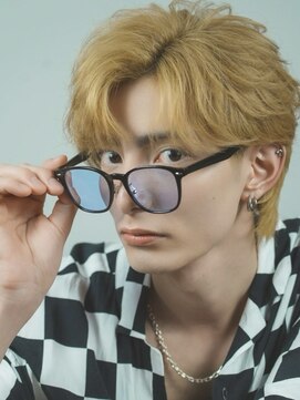 オーシャントーキョー 大阪(OCEAN TOKYO) 韓国ヘアカルマパーマコンマバングセンターパート黒髪ウルフ