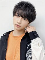 アース 栄店(HAIR&MAKE EARTH) メンズ/韓国フェザーショート/センターパート/ブラウン