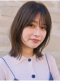 顔まわりレイヤー/ボブ/ココアベージュ/切りっぱなし/小顔/銀座