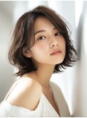 前髪顔まわりカット/外ハネボブ/丸みボブ/ショートボブ