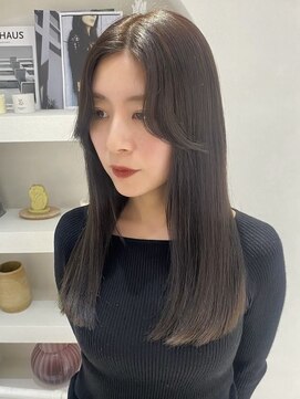 小顔/オリーブグレー/ココアベージュ/黒髪/レイヤー