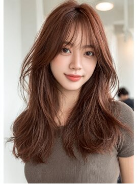 ダル 渋谷/表参道(DAL.) 顔周りカットハッシュカットダークブラウンワンホンレイヤー韓国