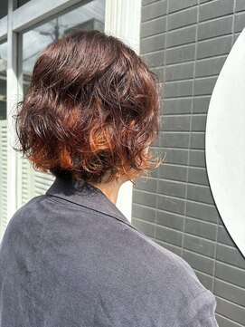 クート 北浦和(ku-to) 癖毛を活かしたカット×インナーオレンジ