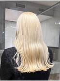 ホワイトブロンド抜きっぱなしブリーチハイトーンダブルブリーチ
