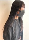 ロング × ダークアッシュ