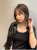 韓国前髪顔周りロング×インナーグレージュ[心斎橋/髪質改善]