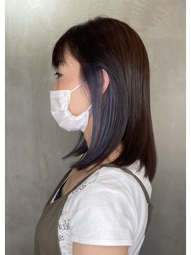 アンダーバーホワイトモデ 河内長野(_WHITE mode) ◎イヤリングカラーグレイジュインナーカラー河内長野千代田