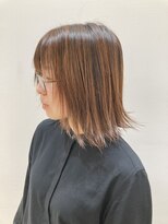 ヘアーライズ 池袋東口店(hair RISE) ピンクグレージュのシャドールーツ外ハネボブドライカット