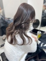 ランテルディ 渋谷(LANTERDIT)&nbsp;顔周りレイヤーカット　艶カラー　ブラウンカラー　ウェーブ