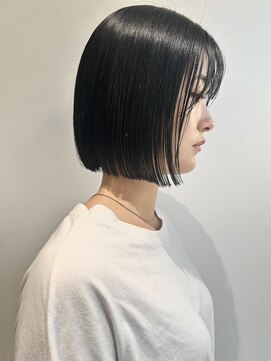 コト 福井大和田店(coto) 福井　大和田　切りっぱなしボブ　インナーベージュ　タッセル