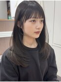 小顔レイヤーカット×ナチュラルグレージュ30代40代50代