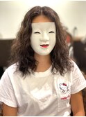 【coma中野】似合わせカットハードウェーブロングマロンベージュ