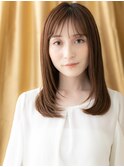 ミルクティーアッシュ美髪前下がりレイヤーロングY上尾30代40代
