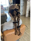 ツイン編みおろし×ヘアセット