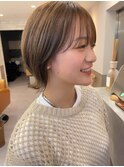 外ハネボブ×レイヤーカット×くすみベージュ[横浜駅]
