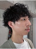 guest hair style ゆるふわ波巻きツイスパマッシュ　men's