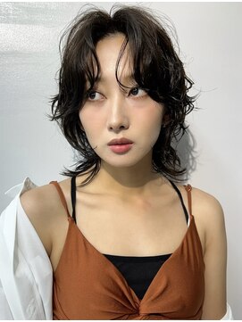 ヴェイン 渋谷(vain) ミルクティーベージュダブルカラーインナーカラー韓国20代前髪