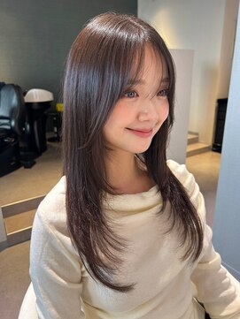 アム(amu) 髪質改善酸性ストレート/顔まわりカット/2wayバング/レイヤー