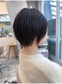 透明感カラー ボブ 前髪 ショート カラー ブリーチ&ダブルカラー