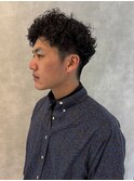 刈り上げセンターパートメンズツーブロックメンズパーマ