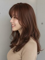 トゥルートラスト アン 下石田店(True Trust un)&nbsp;ロングレイヤー 顔まわりレイヤー チョコレートブラウン
