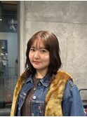 ブリーチなしのブラウンベージュカラー