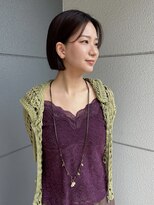 ヘアーアイストゥーレ(HAIR ICI TRE)&nbsp;ミニボブダークブラウン　プツッとボブ　顎ラインボブ