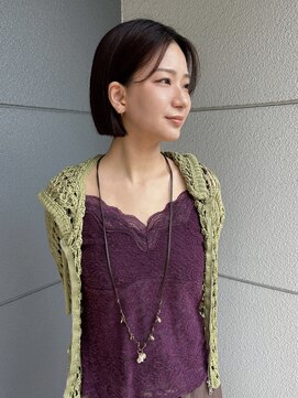 ヘアーアイストゥーレ(HAIR ICI TRE) ミニボブダークブラウン　プツッとボブ　顎ラインボブ