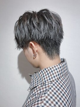 ブルー(BLUE) 【Blue】#ソフトツーブロック#マッシュ#アッシュカラー