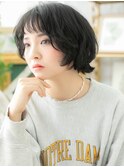 オン眉黒髪小顔抜け感くせ毛風マッシュパーマa川口20代30代40代