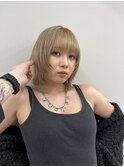 ボブ/前髪カット/レイヤーカット×ケアブリーチ/デザインカラー