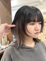 ルイ(ROUIS produced by LUCK 津田沼)&nbsp;ROUIS 津田沼　インナーカラー グレージュ × ウルフ