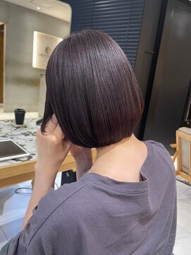 ガリカ 渋谷(Gallica) 【mami】大人かわいいぱっつんボブ/艶髪ラベンダーグレー