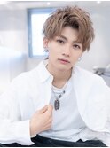 韓国マッシュダークアッシュニュアンスパーマメンズカット黒髪