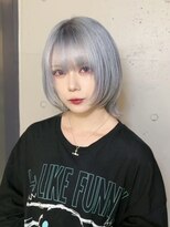 ドットハリス(.Hallis) ペールブルー/ホワイトカラー/髪質改善/ウルフカット