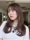 ◆モテ髪小顔ロングレイヤーカット/ニュアンスカール/艶ブラウン