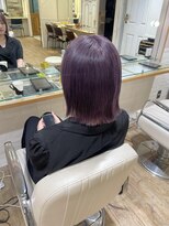 テトラ バイ ネオリーブ 横浜西口店(tetra by neolive)&nbsp;ブルーラベンダー　ケアブリーチ2回　　切りっぱなしボブ横浜★