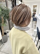 ステアケース 武蔵小杉店(stair:case) 大人ハイライト白髪ぼかし白髪染め丸みショートボブ