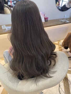 ラビスモア(Lovis moa) 縮毛矯正/くびれヘア/ハイライトカラー/アプリコットオレンジ