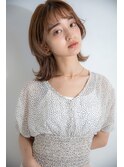フェイスレイヤーハニーベージュグラデーションカラー結べるボブ