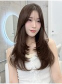 上品韓国オンニヘア*ハッシュカットワンカールシースルーバング