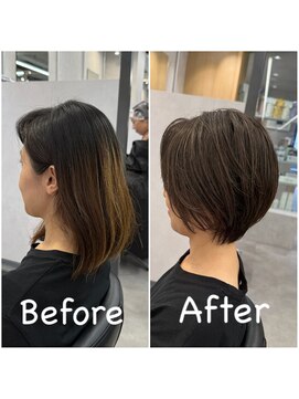 ヘアサロン ドットプラス 町田店(dot. plus) 【フジタアヤコ】白髪ぼかし×ショート　町田