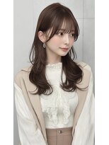 レス(Les.) ハッシュカット/ミディアムレイヤー/顔まわりカット/艶ブラウン
